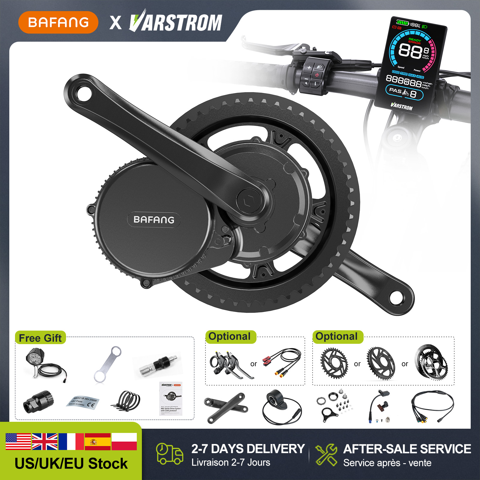 Mid Drive Conversion Kit 1000W - [ABD Stok] BAFANG 48V 500W 750W